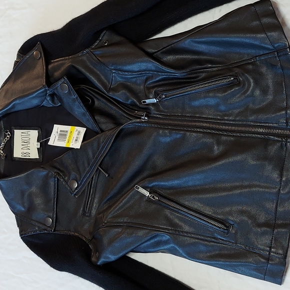 NWT BB Dakota Ladies Medium  Faux Leather Jacket - Picture 2 of 7